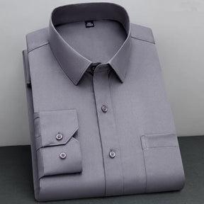 BAMBOOPLE Men’s Non-Iron Long-Sleeve Business Shirt