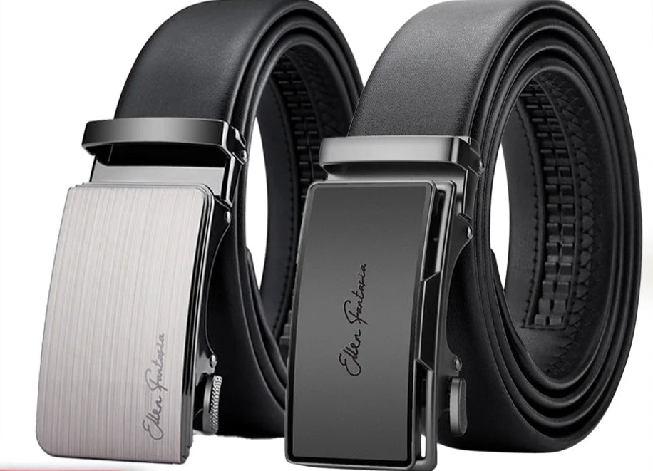 Men’s Genuine Leather Belt with Adjustable Automatic Buckle