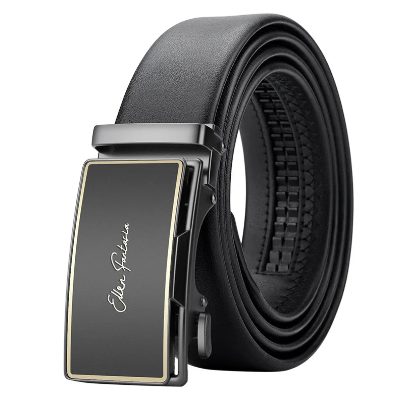 Men’s Genuine Leather Belt with Adjustable Automatic Buckle