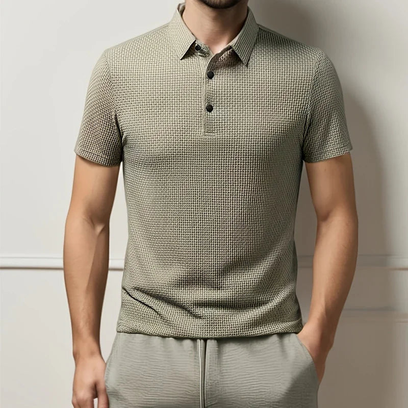2025 Men’s Business Casual Short-Sleeve Polo Shirt