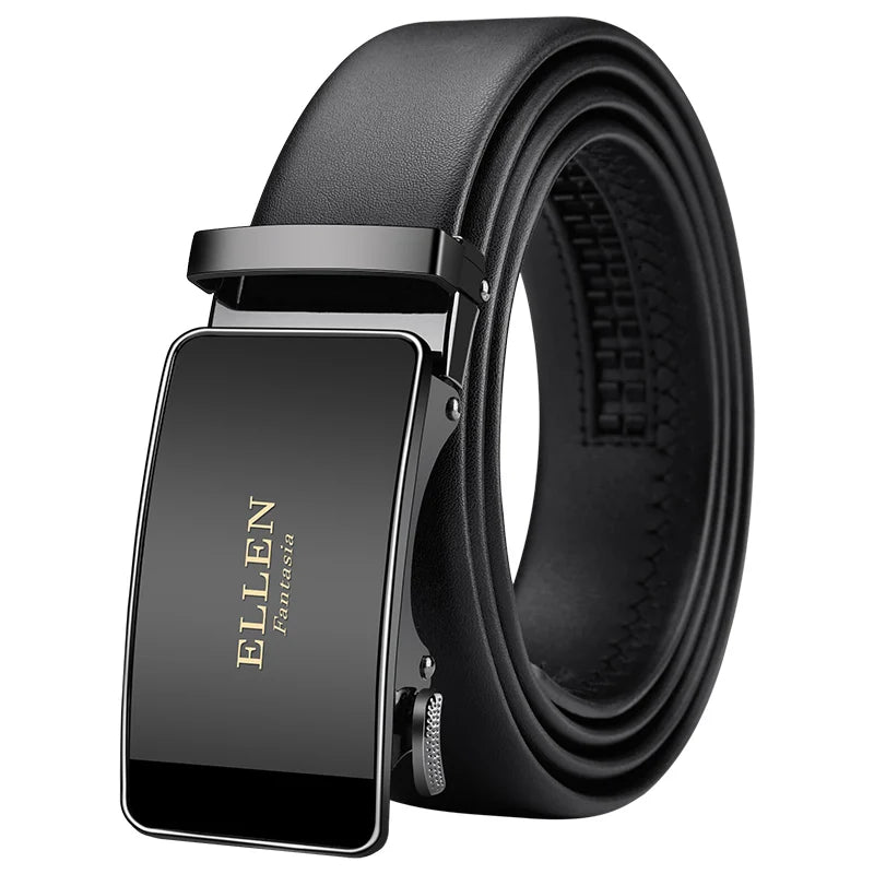 Men’s Genuine Leather Belt with Adjustable Automatic Buckle