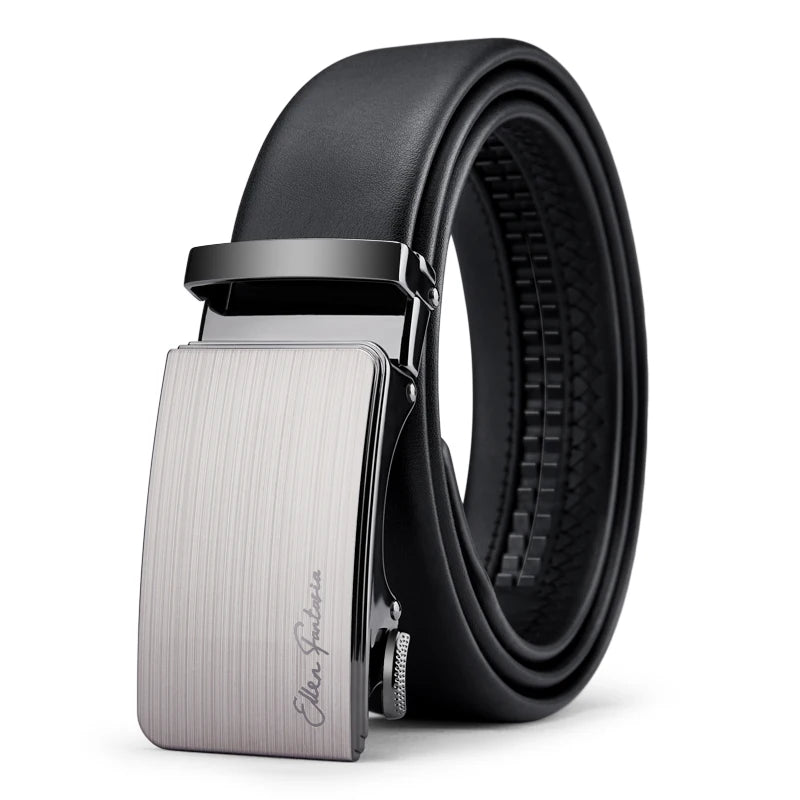 Men’s Genuine Leather Belt with Adjustable Automatic Buckle