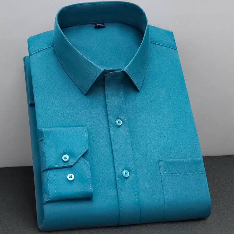 BAMBOOPLE Men’s Non-Iron Long-Sleeve Business Shirt