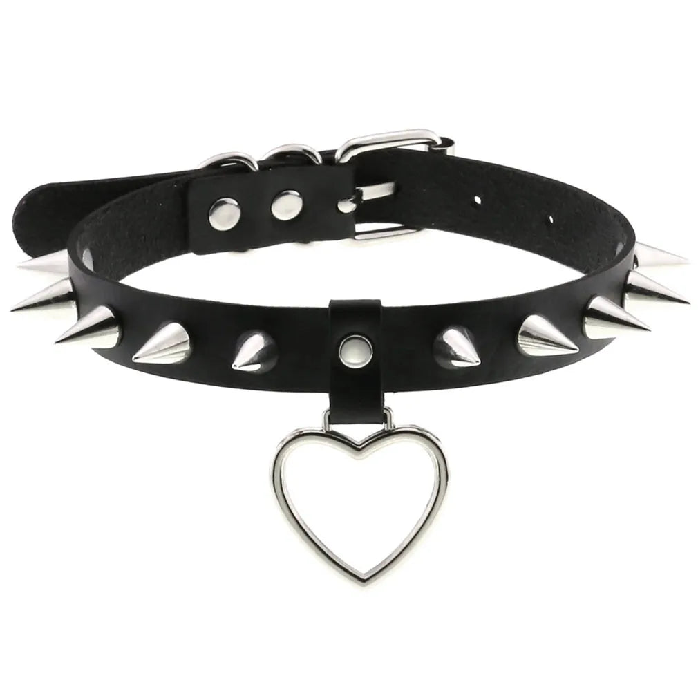 Gothic Glam Leather Tassel Choker