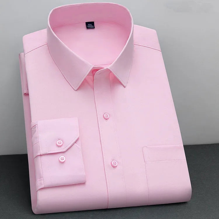 BAMBOOPLE Men’s Non-Iron Long-Sleeve Business Shirt