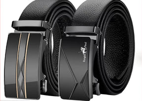 Men’s Genuine Leather Belt with Adjustable Automatic Buckle