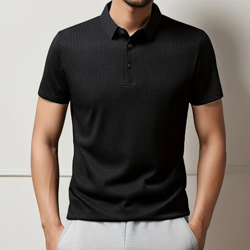 2025 Men’s Business Casual Short-Sleeve Polo Shirt