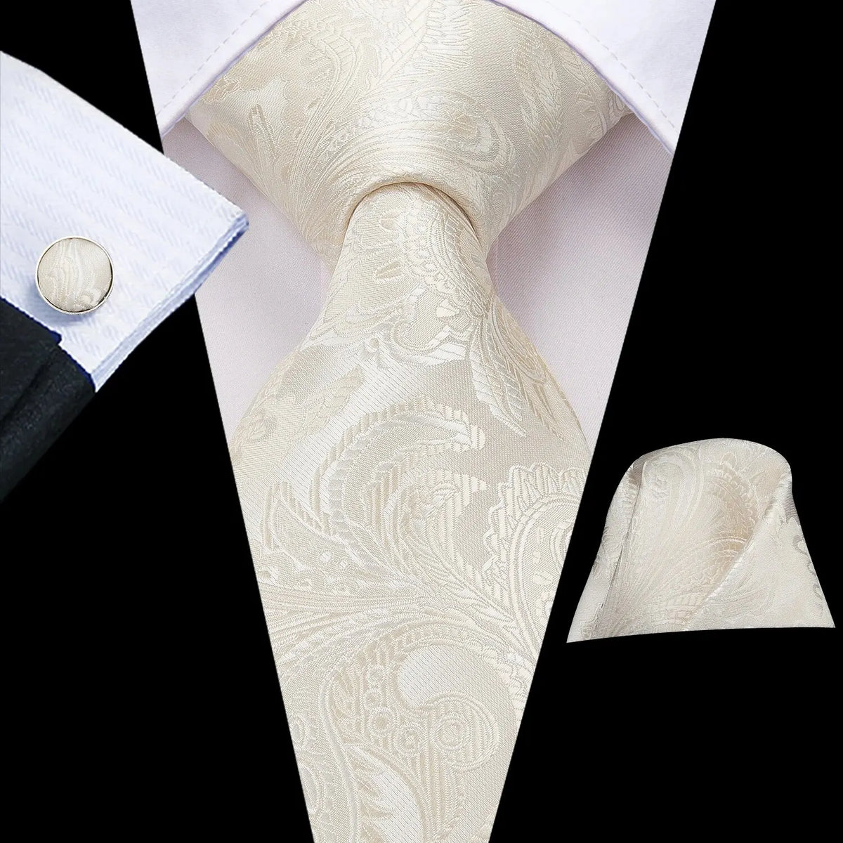 Elegant Champagne Gold Tie Set