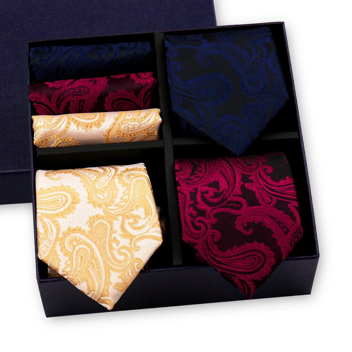 Luxury 3-Tie and Pocket Square Gift Box Set