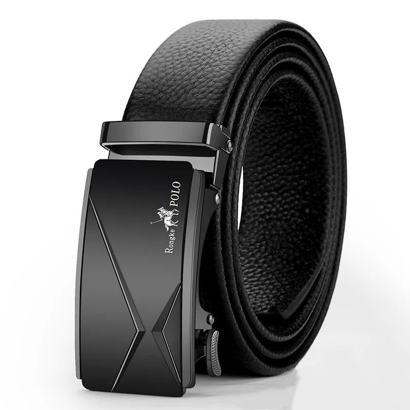 Men’s Genuine Leather Belt with Adjustable Automatic Buckle