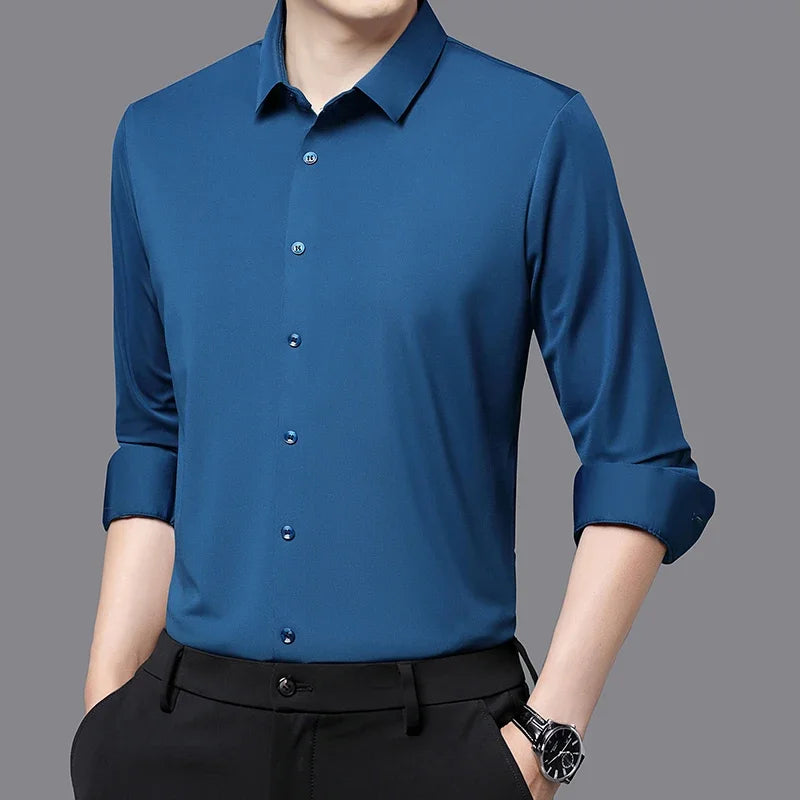 Premium Men’s Ultra-Stretch Long-Sleeve Shirt