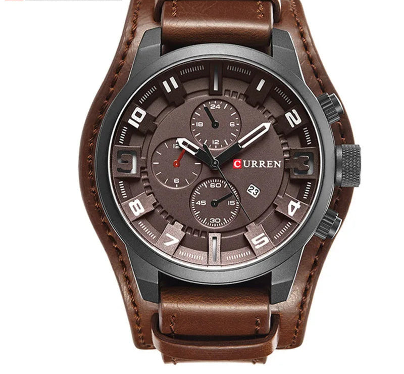 CURREN Men’s Luxury Watch – Sophisticated Design with Leather Strap and Date Display