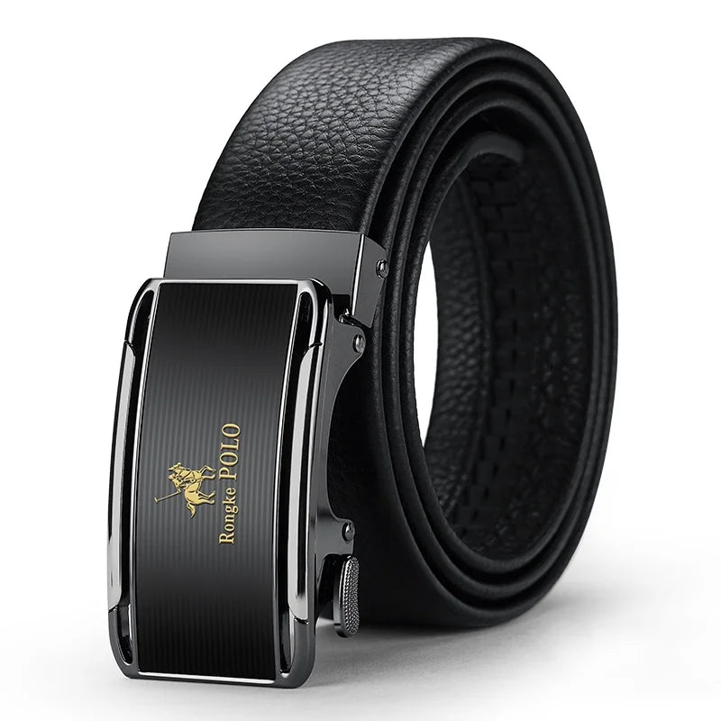 Men’s Genuine Leather Belt with Adjustable Automatic Buckle