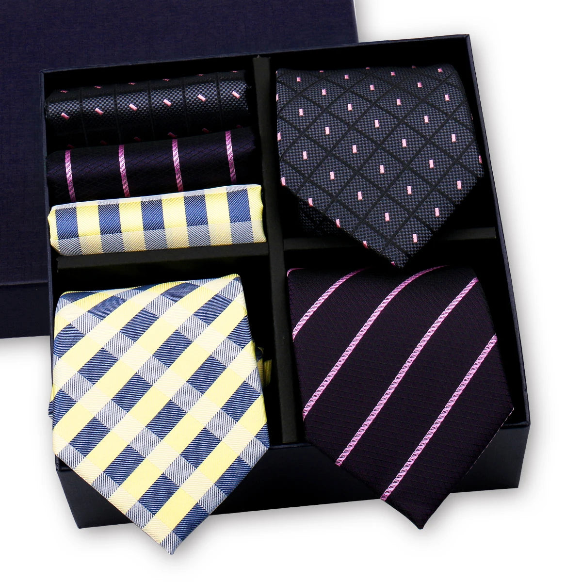 Luxury 3-Tie and Pocket Square Gift Box Set