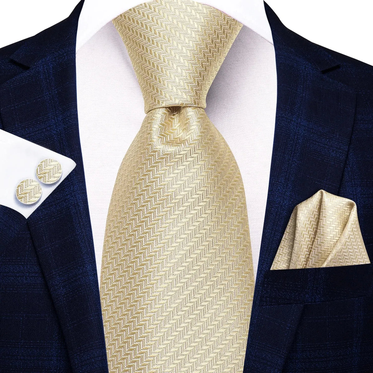 Elegant Champagne Gold Tie Set