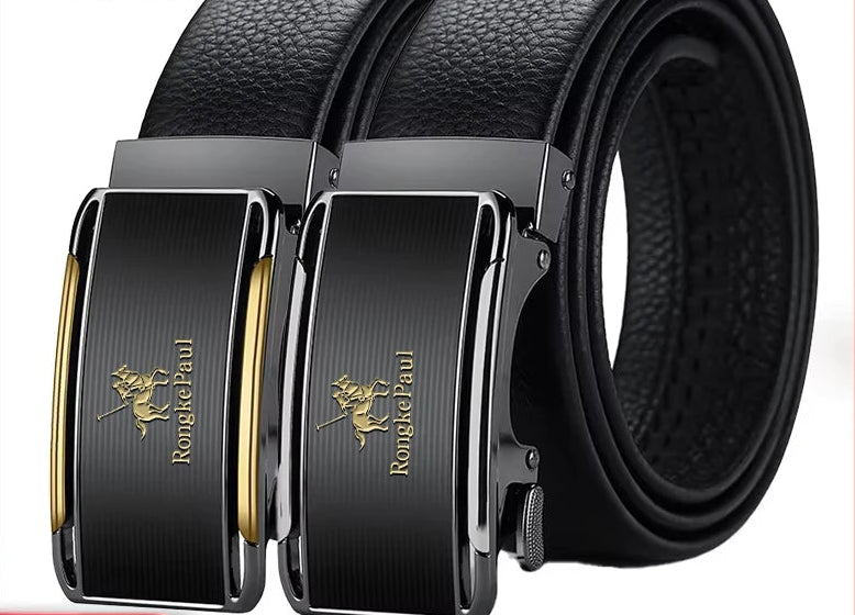 Men’s Genuine Leather Belt with Adjustable Automatic Buckle