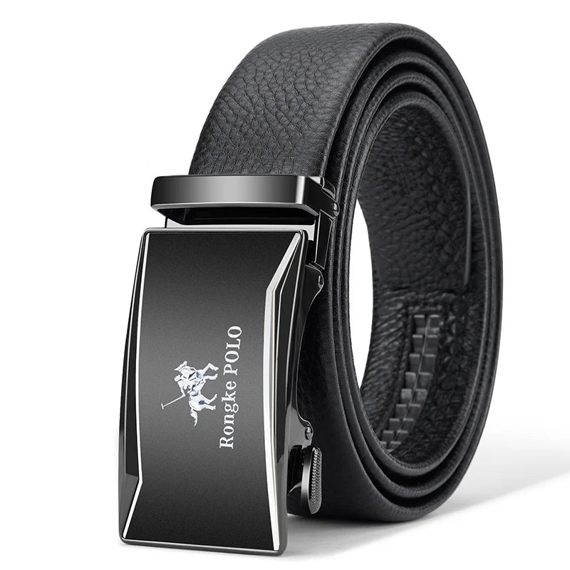 Men’s Genuine Leather Belt with Adjustable Automatic Buckle