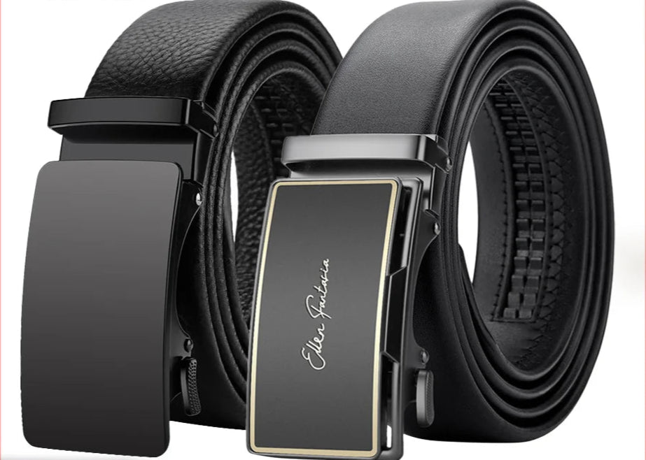 Men’s Genuine Leather Belt with Adjustable Automatic Buckle