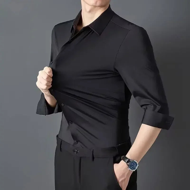 Premium Men’s Ultra-Stretch Long-Sleeve Shirt