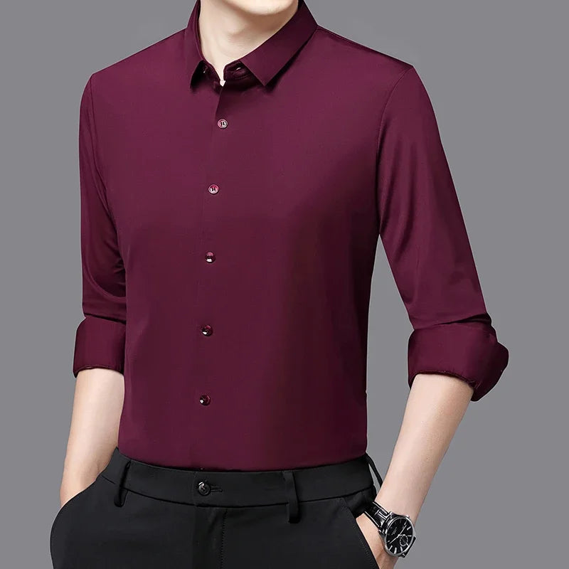 Premium Men’s Ultra-Stretch Long-Sleeve Shirt
