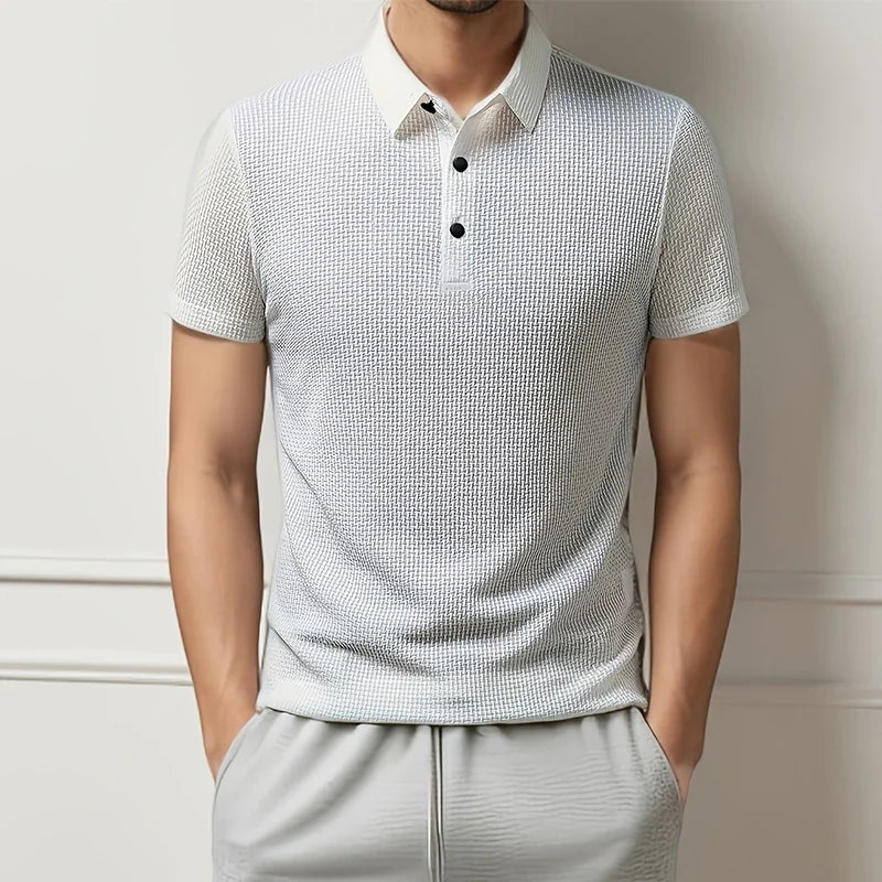 2025 Men’s Business Casual Short-Sleeve Polo Shirt