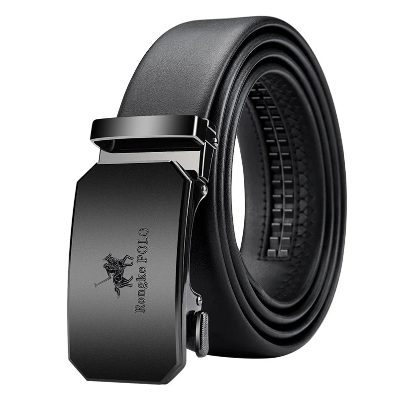 Men’s Genuine Leather Belt with Adjustable Automatic Buckle