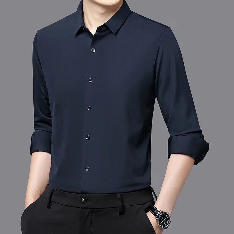 Premium Men’s Ultra-Stretch Long-Sleeve Shirt