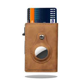 TANGMO Smart Air Tag Wallet RFID Credit Card Money Holder Automatic Pop up Mini Aluminum Wallet Airtag Case Cover