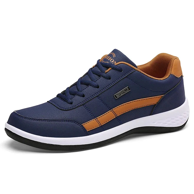 Men’s Waterproof Leather Sneakers – Casual Comfort with Elevated Style