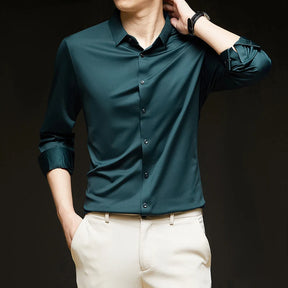 Premium Men’s Ultra-Stretch Long-Sleeve Shirt