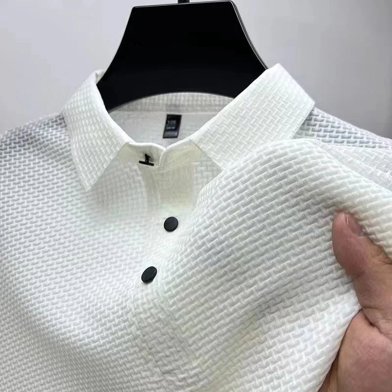 2025 Men’s Business Casual Short-Sleeve Polo Shirt