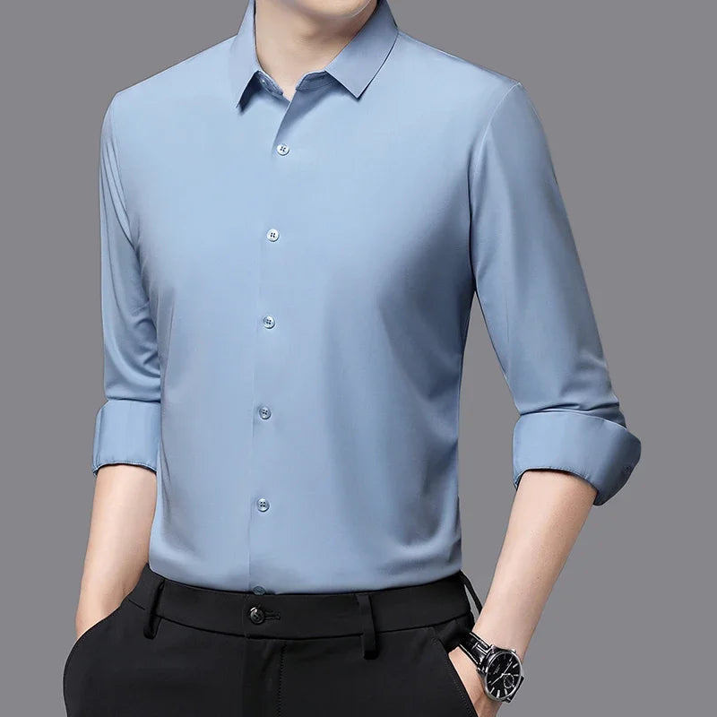 Premium Men’s Ultra-Stretch Long-Sleeve Shirt