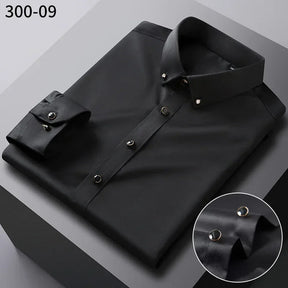 Men’s Premium Non-Iron Long Sleeve Business Shirt – Korean Slim Fit