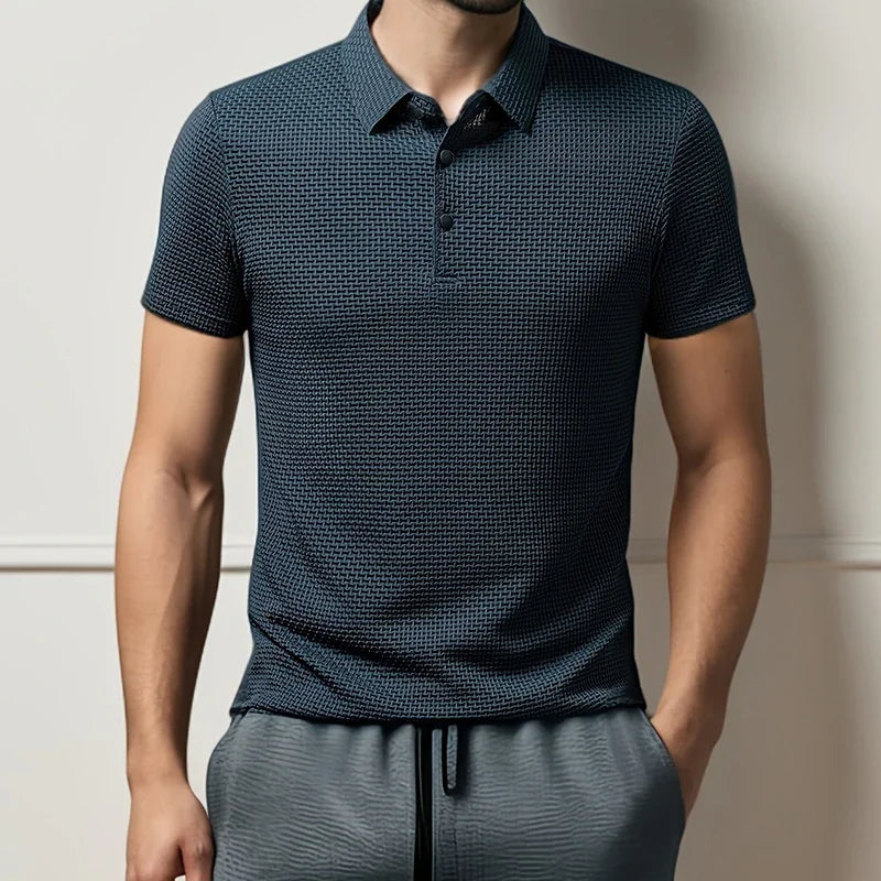 2025 Men’s Business Casual Short-Sleeve Polo Shirt