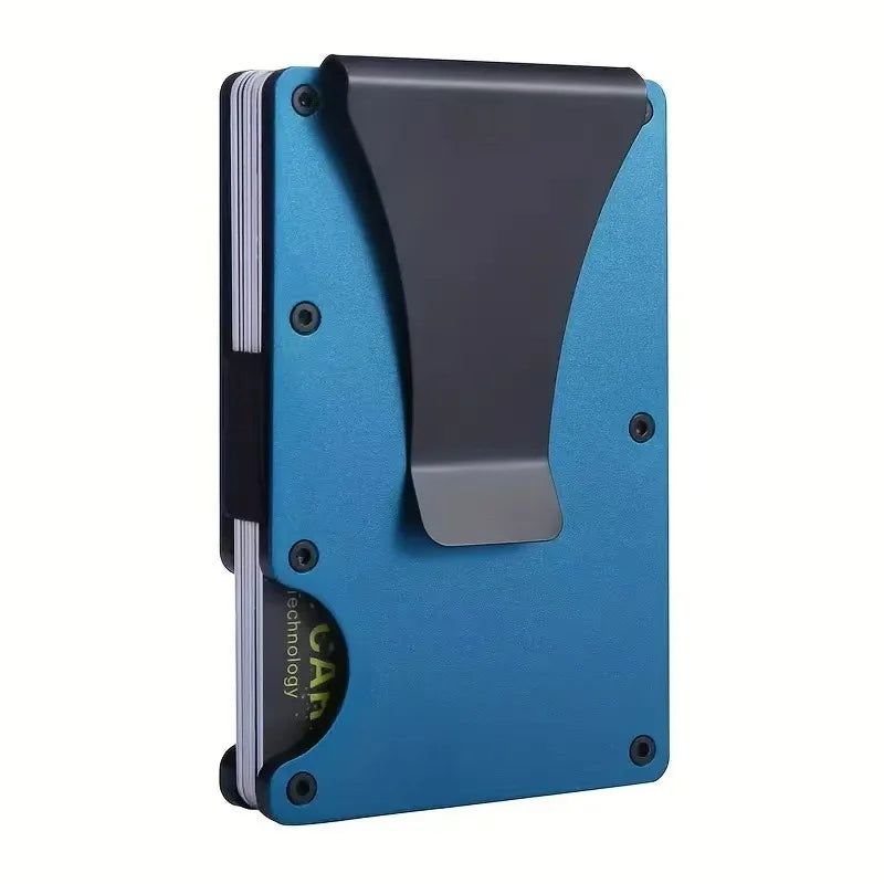 Slim RFID-Blocking Metal Wallet with Money Clip – Minimalist Front Pocket Design