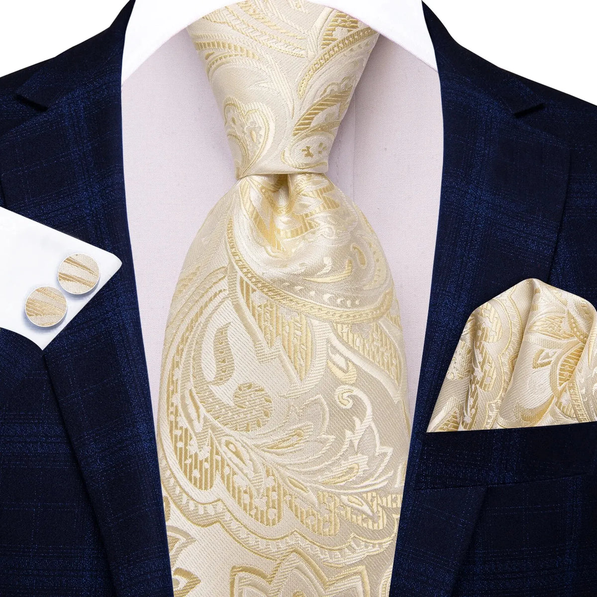 Elegant Champagne Gold Tie Set
