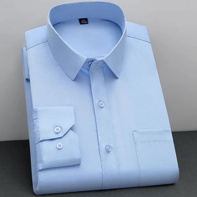 BAMBOOPLE Men’s Non-Iron Long-Sleeve Business Shirt