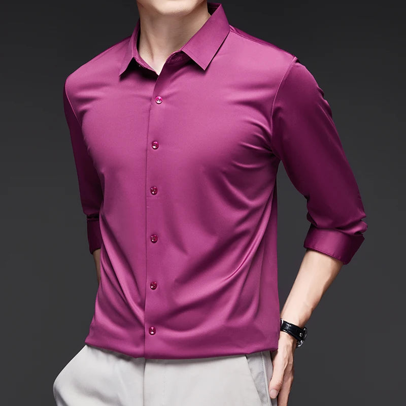 Premium Men’s Ultra-Stretch Long-Sleeve Shirt