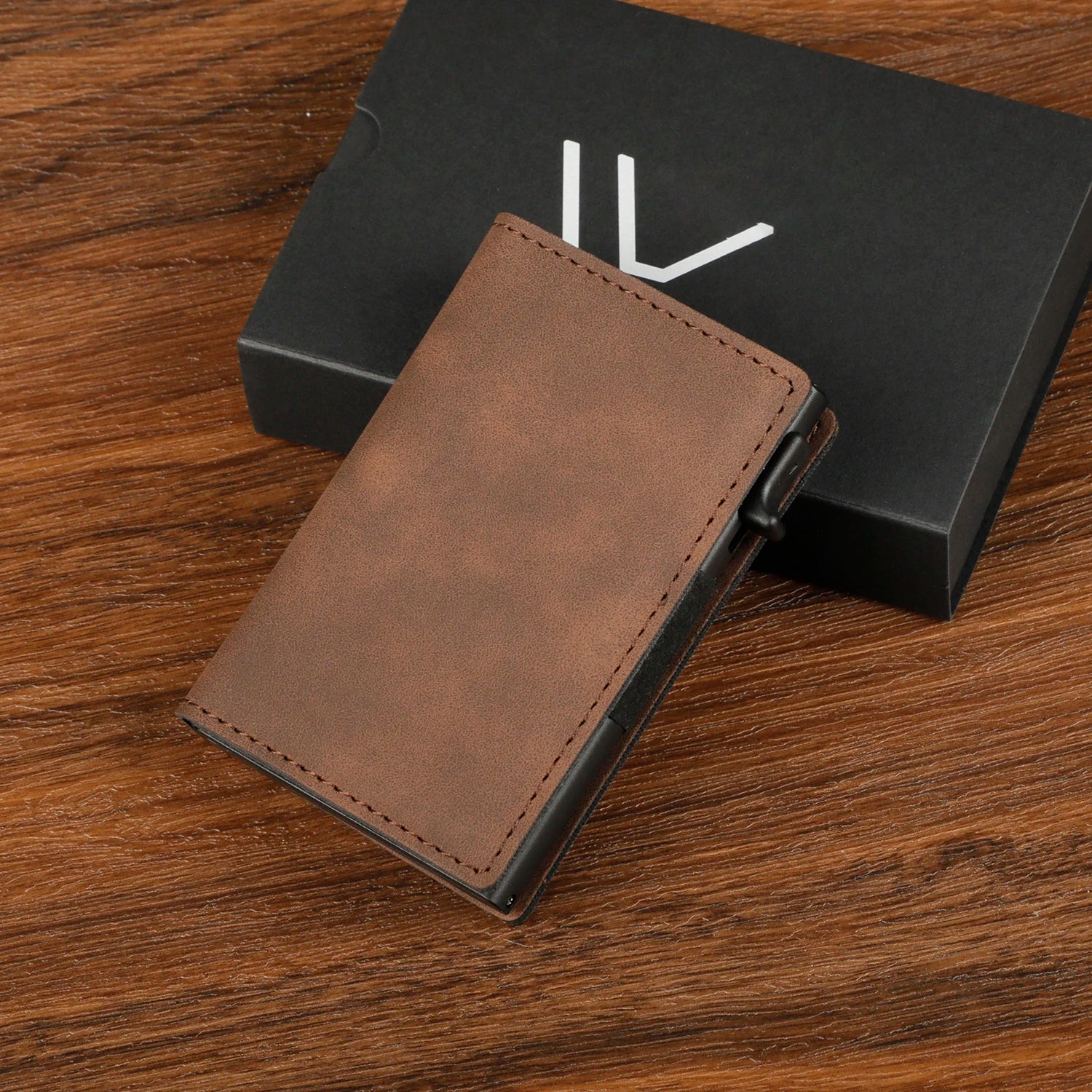 TANGMO Smart Air Tag Wallet RFID Credit Card Money Holder Automatic Pop up Mini Aluminum Wallet Airtag Case Cover