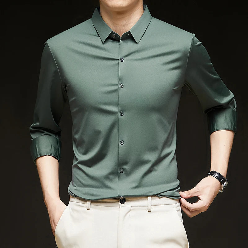 Premium Men’s Ultra-Stretch Long-Sleeve Shirt