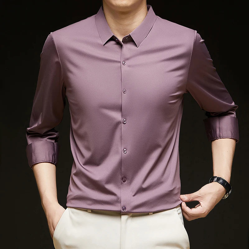 Premium Men’s Ultra-Stretch Long-Sleeve Shirt