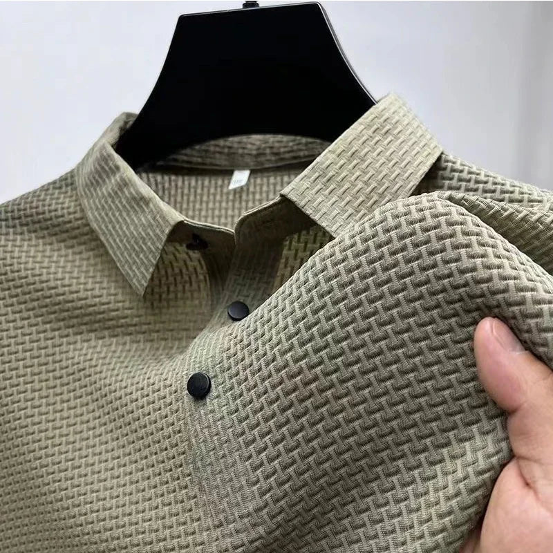 2025 Men’s Business Casual Short-Sleeve Polo Shirt