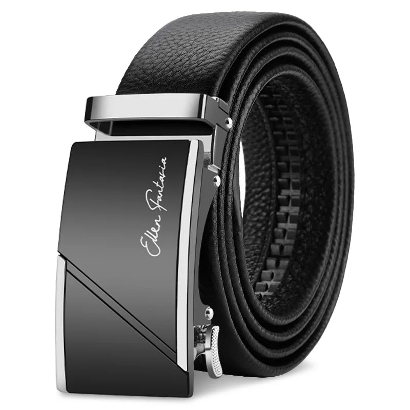 Men’s Genuine Leather Belt with Adjustable Automatic Buckle
