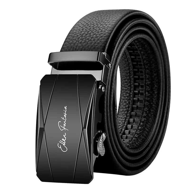 Men’s Genuine Leather Belt with Adjustable Automatic Buckle