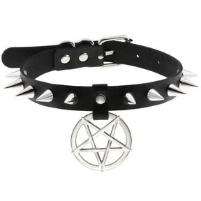 Gothic Glam Leather Tassel Choker