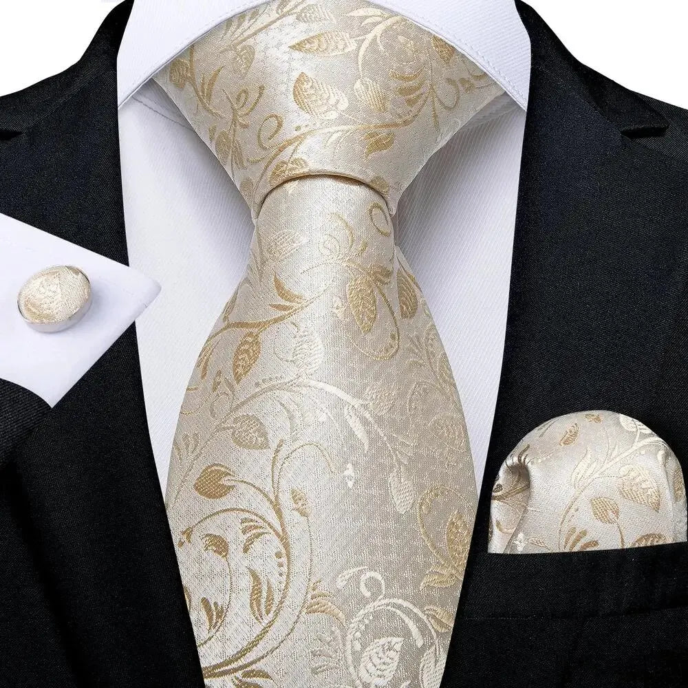 Elegant Champagne Gold Tie Set