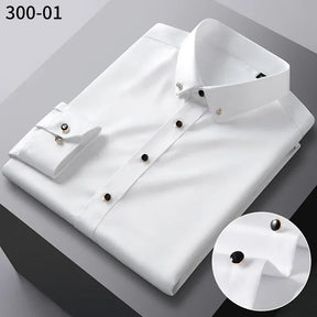 Men’s Premium Non-Iron Long Sleeve Business Shirt – Korean Slim Fit