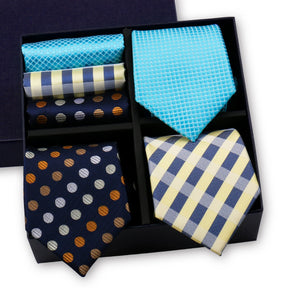 Luxury 3-Tie and Pocket Square Gift Box Set